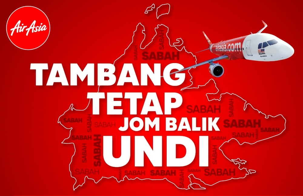 AirAsia is offering fixed one-way fares of RM299 from Peninsular Malaysia to Sabah between November 26 and 28 to help voters return home for the state election on November 29. — Picture courtesy of AirAsia