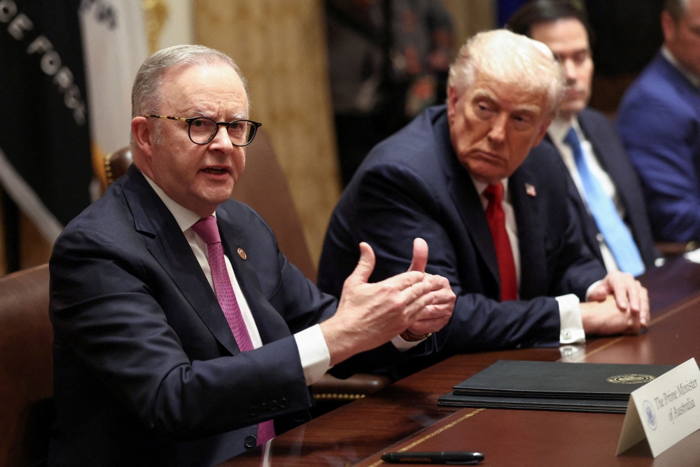 Australia’s Prime Minister Anthony Albanese speaks during a meeting with US President Donald Trump in the Cabinet Room at the White House, in Washington, DC, October 20, 2025. — Reuters pic 