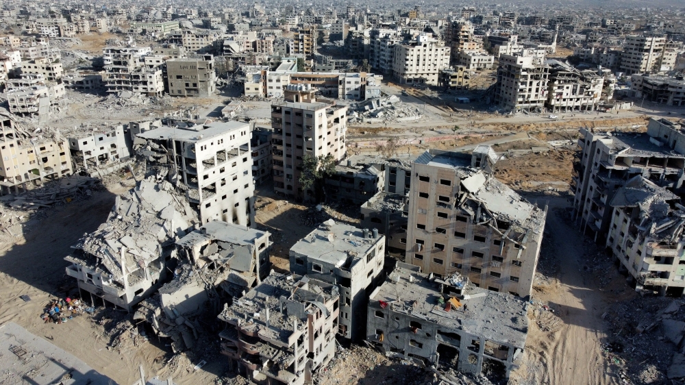 A drone view shows the destruction in a residential neighborhood, after the withdrawal of the Israeli forces from the area, amid a ceasefire between Israel and Hamas in Gaza, in Gaza City, October 21, 2025. — Reuters pic