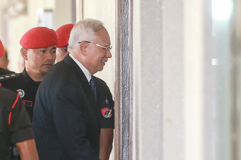 Former prime minister Datuk Seri Najib Razak is on trial for 1MDB corruption. — Picture by Sayuti Zanudin