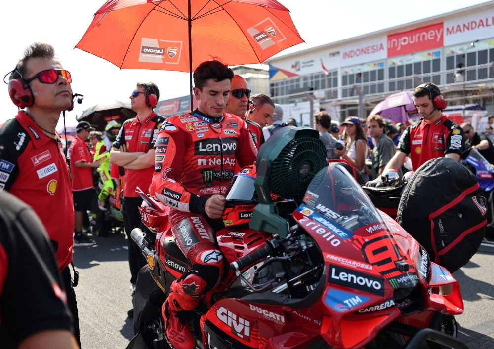 Marquez suffered the injury in a collision with Aprilia’s Marco Bezzecchi on the opening lap of the Indonesian Grand Prix. — Reuters pic