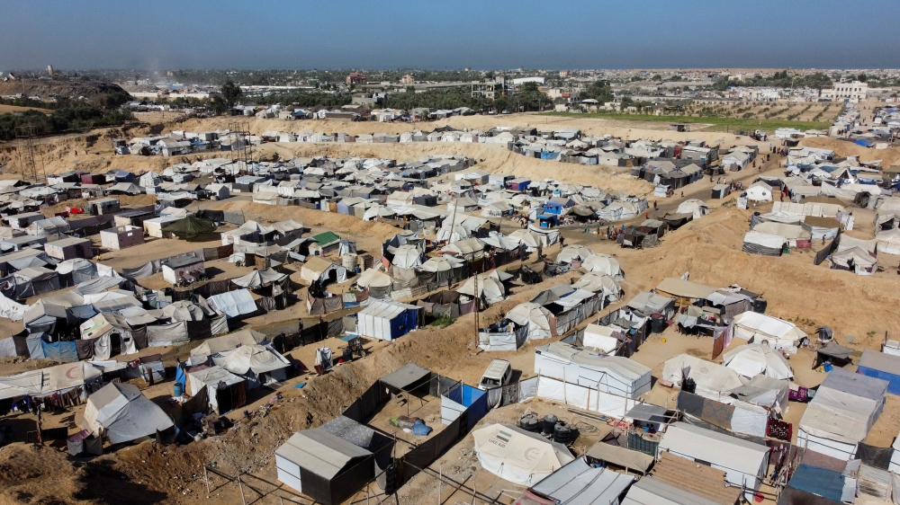 A drone view shows tents of displaced Palestinians, amid a ceasefire between Israel and Hamas in Gaza, in Deir Al-Balah, in the central Gaza Strip, October 22, 2025. — Reuters pic