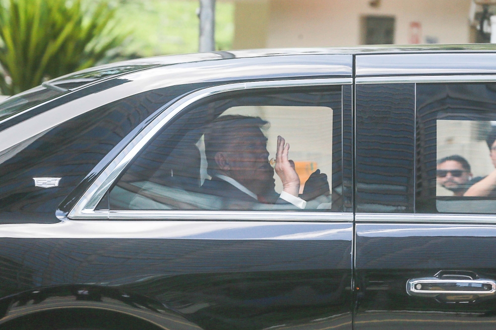 Cadillac One, also known as The Beast, carrying US President Donald Trump and Prime Minister Datuk Seri Anwar Ibrahim, is seen entering the parking area as they arrive for the 47th Asean Summit at the Kuala Lumpur Convention Centre October 26, 2025. — Picture by Sayuti Zainudin