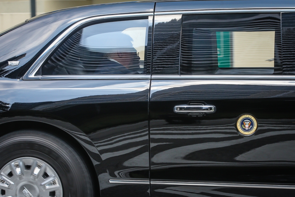 Trump's visit also saw the return of Cadillac One, the presidential limousine known as ‘The Beast'. — Picture by Yusof Mat Isa
