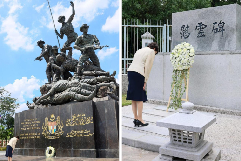 Japan’s newly appointed Prime Minister Sanae Takaichi, visited Kuala Lumpur’s National Monument and the Japanese Cemetery on October 26, coinciding with the ongoing Asean Summit, to pay respects to those who lost their lives in Malaysia, including Japanese nationals. — Pictures from social media