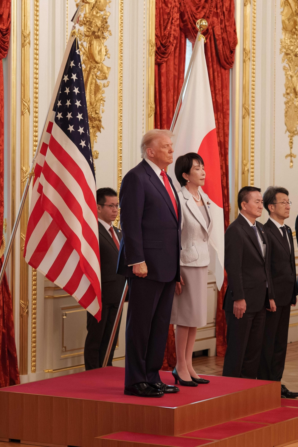 Japan’s new premier Sanae Takaichi lavished US leader Donald Trump with praise and vows of a golden age of ties on his visit to Tokyo Tuesday. — AFP pic