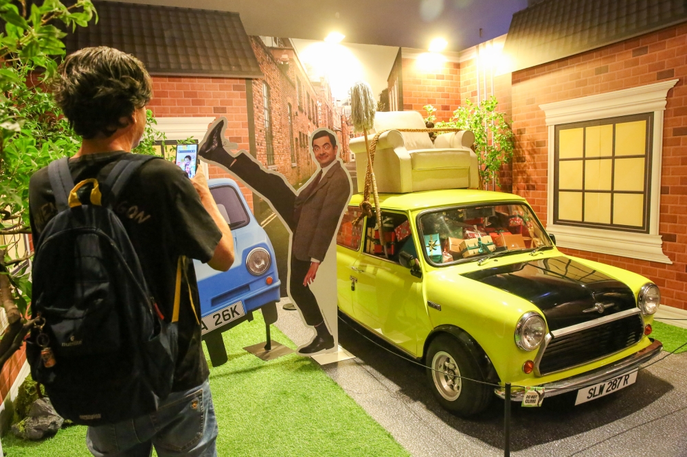 Mr Bean’s iconic Mini is seen at The Mr Bean Experience in Pavilion Bukit Jalil on October 31, 2025. — Picture by Choo Choy May