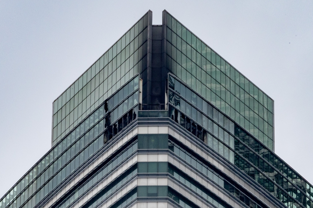 The fire at a restaurant in KLCC Tower 3 has been successfully contained, with no casualties reported, according to fire and rescue officials on site. — Picture by Firdaus Latif