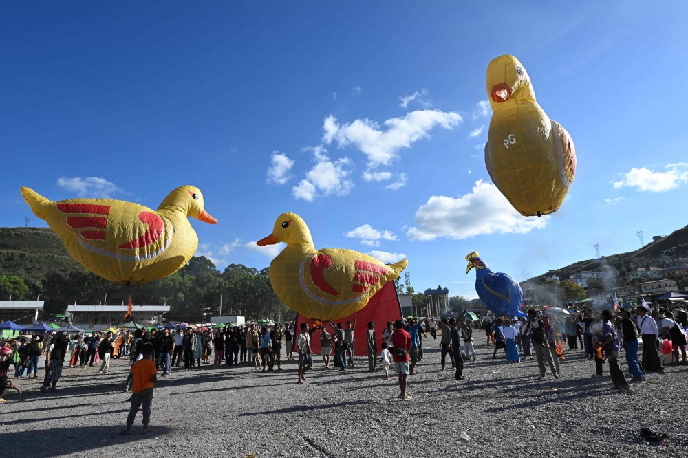 Bird-shaped hot air balloons are released during the Tazaungdaing Lighting Festival in Taunggyi in Myanmar's northeastern Shan State on October 31, 2025. — AFP pic