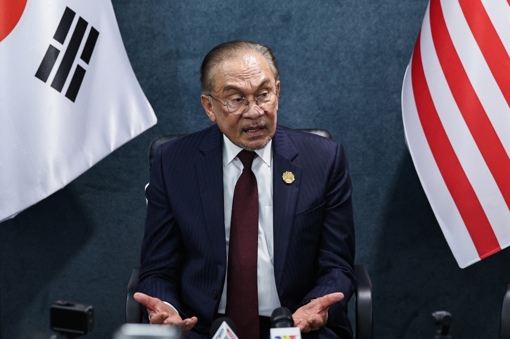 Prime Minister Datuk Seri Anwar Ibrahim at the Asia-Pacific Economic Cooperation (Apec) Economic Leaders’ Meeting (AELM) in South Korea November 1, 2025. — Bernama pic