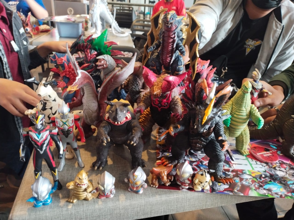 Kaiju figures displayed at the Ultra Assembly event. — Picture courtesy of UMCrew