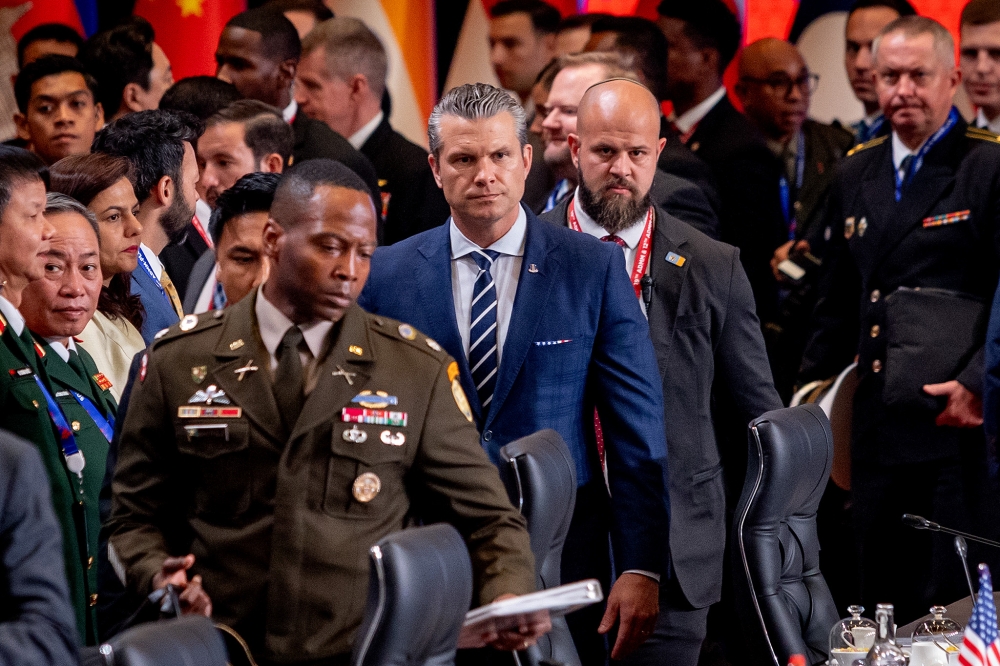 US Defence Secretary Pete Hegseth (centre) attends the 12th Asean Defence Ministers' Meeting Plus (ADMM-Plus) at the Kuala Lumpur Convention Centre, Kuala Lumpur today. — Picture by Firdaus Latif
