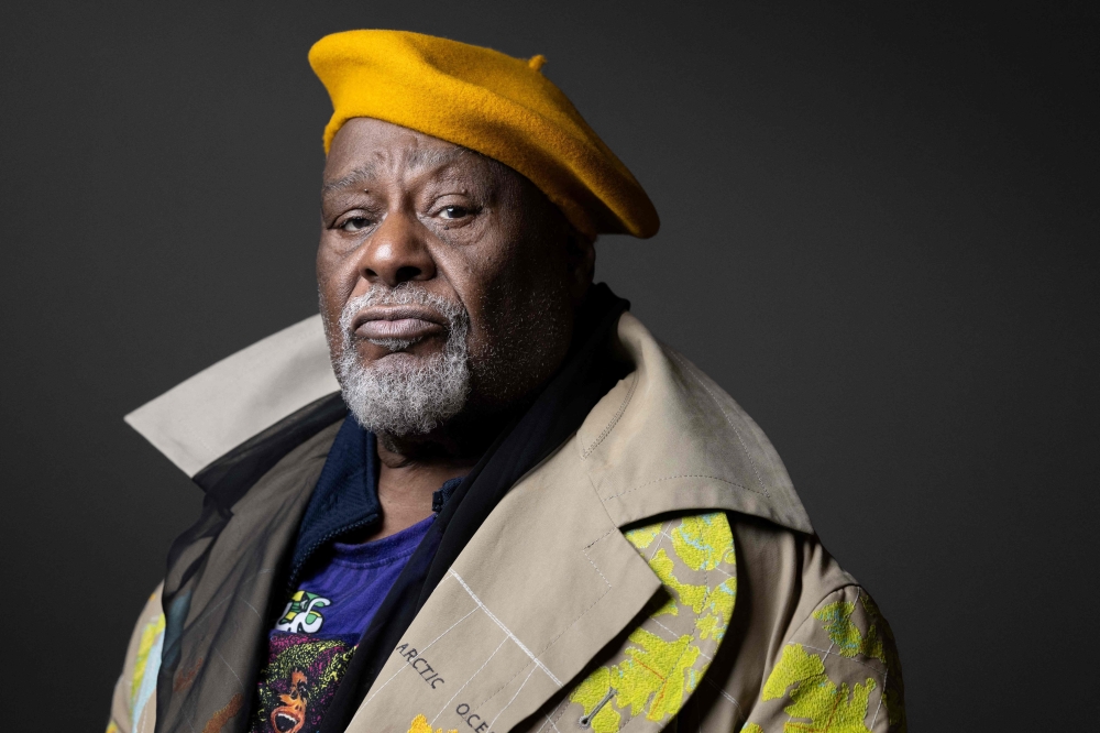 American singer, songwriter, record producer and painter George Edward Clinton, poses during an exhibition of his paintings at the Galerie Mariane Ibrahim in Paris on October 23, 2025. — AFP pic