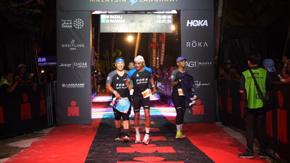 Datuk Fadil Marsus and PDRM made history by conquering the Ironman series in Langkawi. — Picture via Facebook