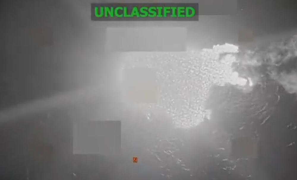 A still image from video shared by US Defence Secretary Pete Hegseth on X shows the moment a suspected drug-trafficking vessel was struck in the Caribbean. — Screengrab via X/@PeteHegseth