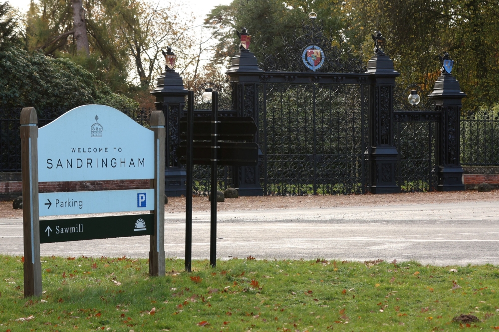 An entrance to the Sandringham Estate, where Andrew Mountbatten Windsor, younger brother of Britain's King Charles, will move, following the king's decision to strip him of his title of prince and evict him from his Windsor residence, in Norfolk  November 2, 2025. — Reuters pic