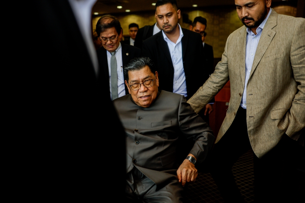 Maju Holdings Sdn Bhd director Tan Sri Abu Sahid Mohamed arrives at the Sessions Court in Shah Alam on September 24, 2025. — Bernama pic