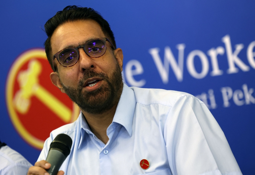 This file picture shows Workers’ Party Secretary-General and Leader of the Opposition Pritam Singh speaking during a press conference ahead of the general elections in Singapore April 17, 2025. — Reuters pic