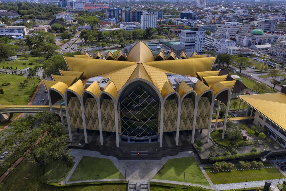 An aerial shot of the Borneo Cultures Museum at Jalan Tun Abang Haji Openg in Kuching. — Bernama pic