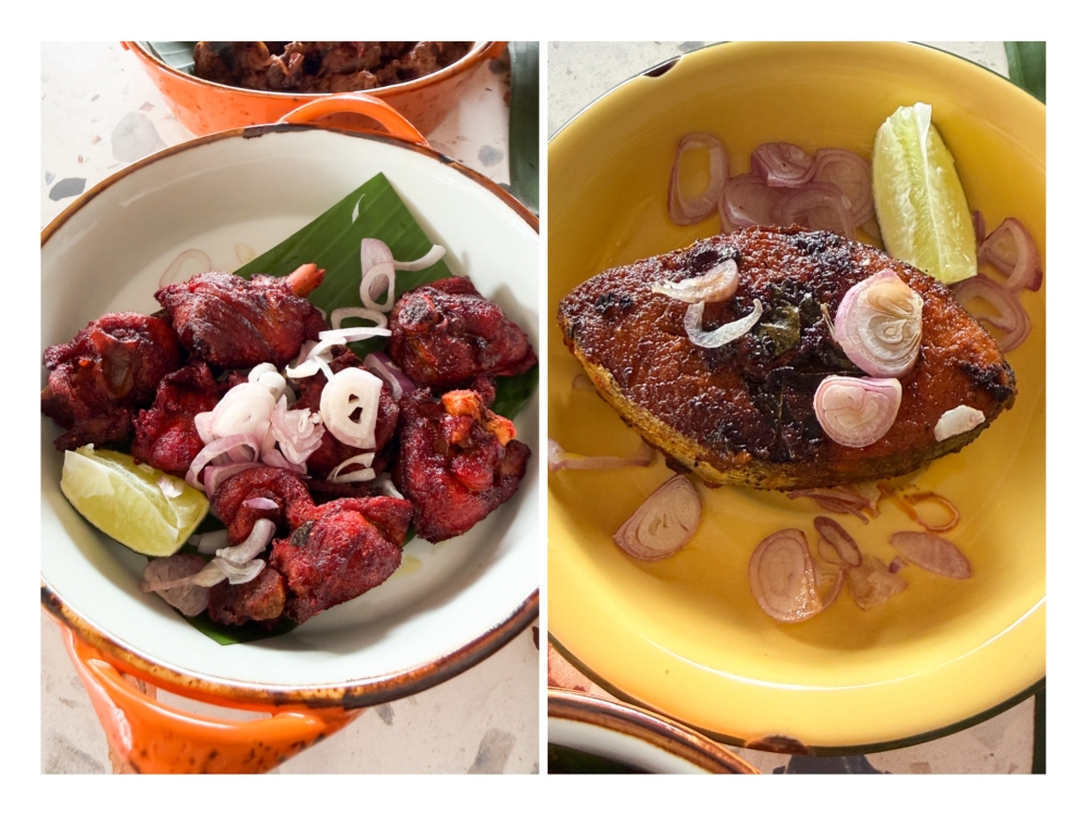 Fried items like the Chicken 65 (left) or Fried Tenggiri (right) are prepared well as the items retain their juiciness. —Pictures by Lee Khang Yi