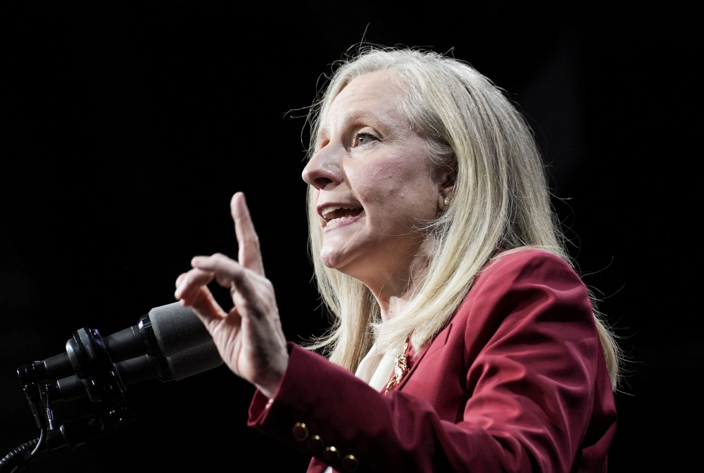 Democrat Abigail Spanberger gives her victory speech over Republican Winsome Earle-Sears in Virginia's race for governor in Richmond, Virginia, US November 5, 2025. — Reuters pic