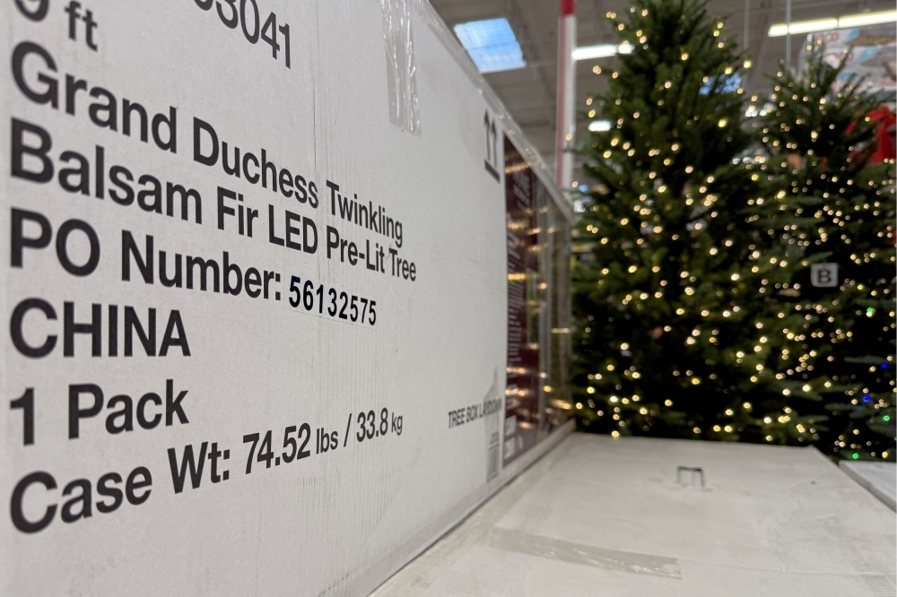 Christmas decorations made in China are displayed for sale, as the US Supreme Court is set to consider the legality of US President Donald Trump’s global tariffs, in Somerville, Massachusetts November 4, 2025. — Reuters pic 