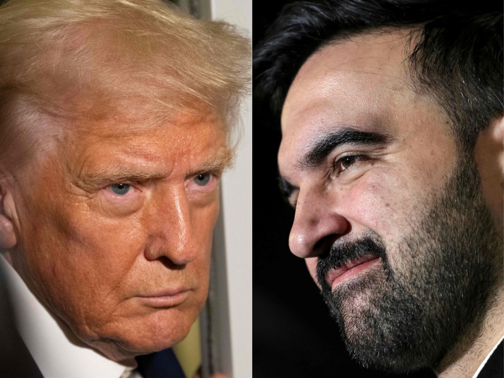 Analysts say US President Donald Trump (left) may have met his match in New York’s fiery new mayor Zohran Mamdani. — AFP pic
