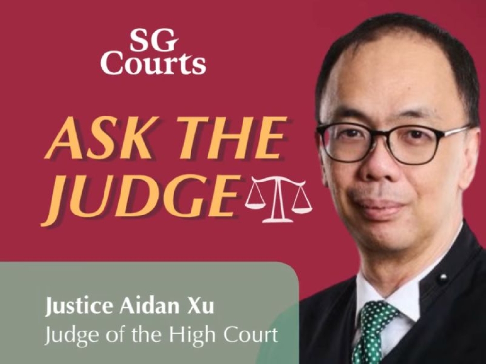 Singapore judge Aidan Xu, who heads transformation and innovation in the country’s judiciary, said that AI may reshape courts, but human touch still vital. — Screengrab from Facebook/SG Courts
