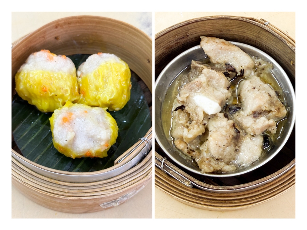 Snack on 'dim sum' like the Siu Mai (left) and Steamed Spare Ribs with Plum Sauce (right) while you wait for your noodles. — Picture by Lee Khang Yi
