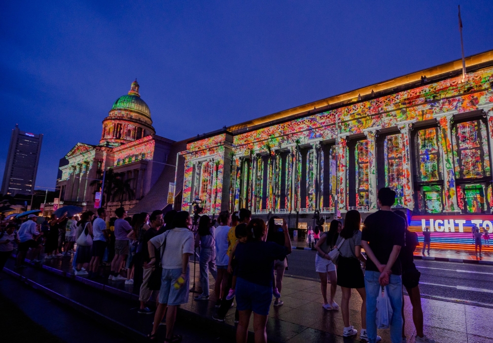 'Light to Night Singapore 2025'. —Image courtesy of National Gallery Singapore