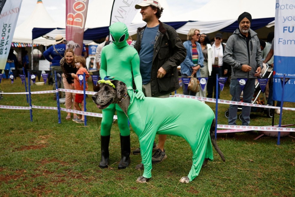 Nairobi’s dog lovers stepped out in style on Sunday, turning the city into a mini runway as their four-legged best friends strutted in an array of quirky, colourful outfits. — AFP pic 
