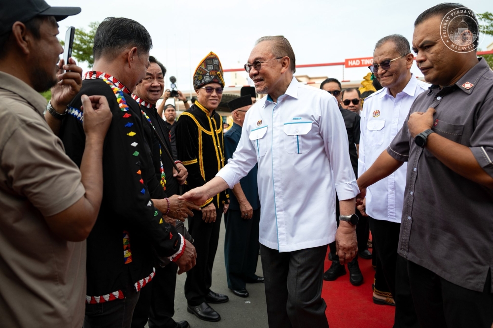 Prime Minister Datuk Seri Anwar Ibrahim arrives for the opening ceremony of a new hospital block at Hospital Tawau, Sabah, today. — Picture via Facebook/Anwar Ibrahim
