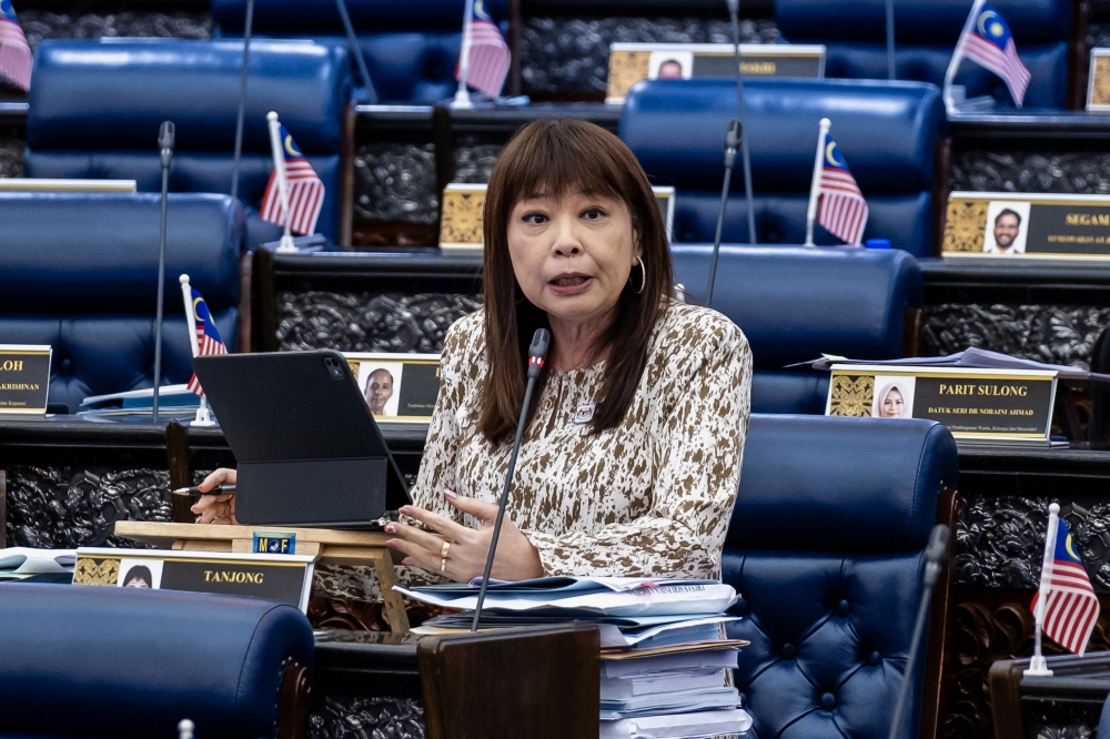 Deputy Finance Minister Lim Hui Ying speaks in the Dewan Rakyat on August 25, 2025. — Bernama pic