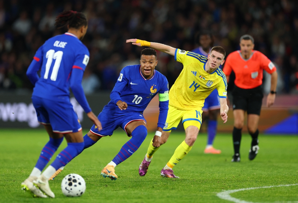 France reached the 2026 World Cup with a 4-0 win over Ukraine on Thursday. — Reuters pic