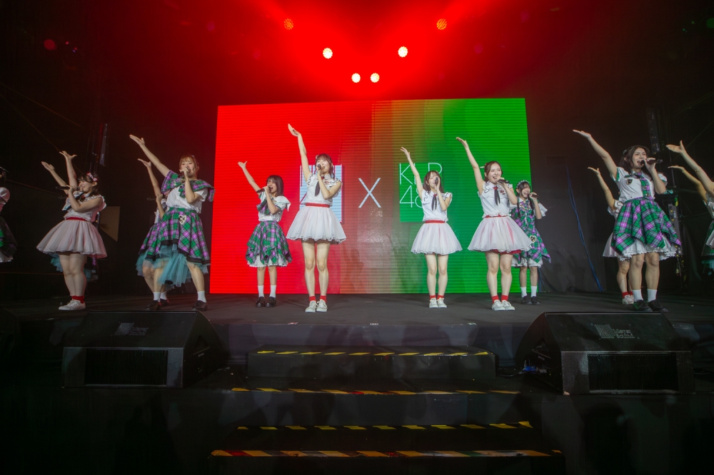 NGT48 and Malaysia’s own KLP48 performing ‘Aitakatta’ together. — Picture by Raymond Manuel