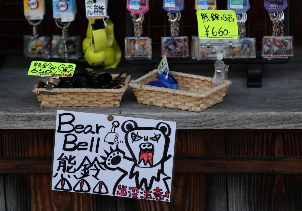 Bear bells are displayed for sale at a souvenir shop at Shirakawa-go, a popular tourist spot and one of Japan’s Unesco World Heritage sites, in Shirakawa village, Gifu Prefecture, November 15, 2025. — Reuters pic