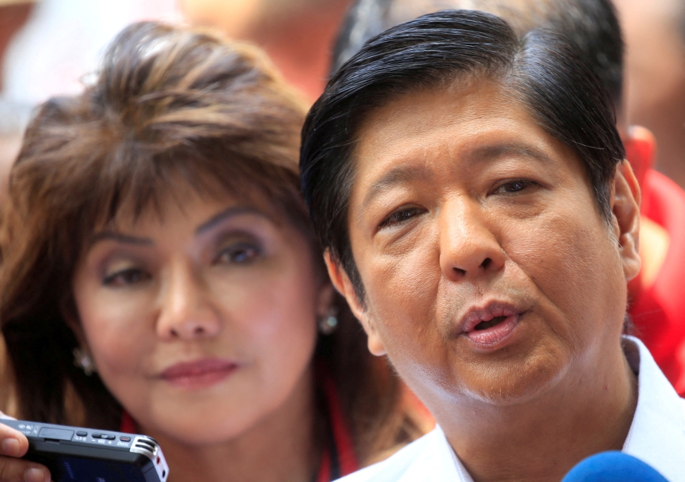 Philippine Senator Imee Marcos (left) has accused her brother, President Ferdinand ‘Bongbong’ Marcos of being a drug addict since their youth, which he has denied. — Reuters pic