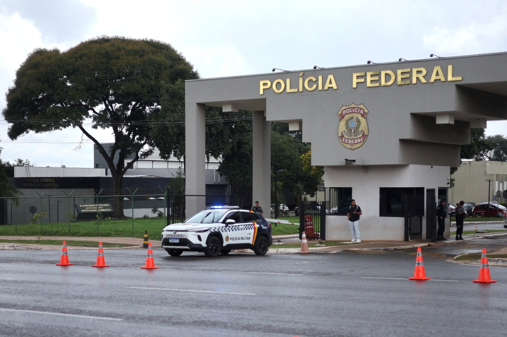 Brazil Federal Police building where former president Jair Bolsonaro is kept in custody after an ankle monitor breach while on house arrest, in Brasilia, Brazil, November 24, 2025. — Reuters pic