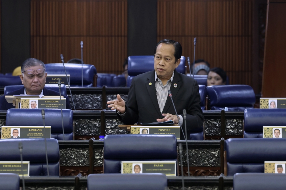 Deputy Minister of Works, Datuk Seri Dr Ahmad Maslan answers questions at the Third Meeting of the Third Term, 15th Parliament of the Dewan Rakyat at the Parliament Building in Kuala Lumpur November 26, 2025. — Bernama pic