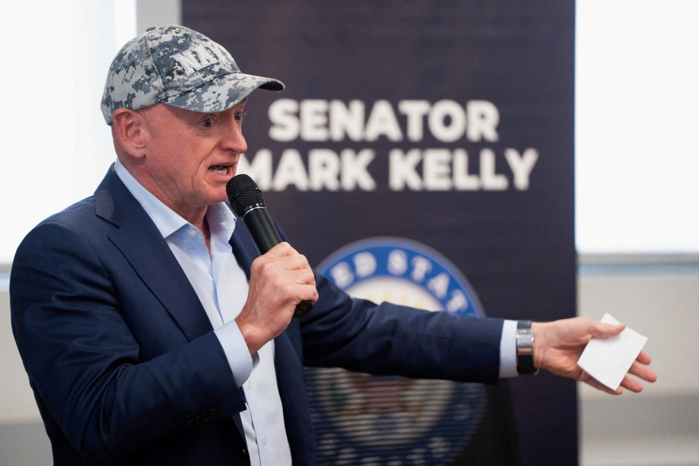 US Senator Mark Kelly (D-AZ) holds a town hall to discuss the impact of proposed Republican cuts to Medicaid and food assistance benefits at Chiricahua Community Health Center in Sierra Vista, Arizona May 29, 2025. — Reuters pic