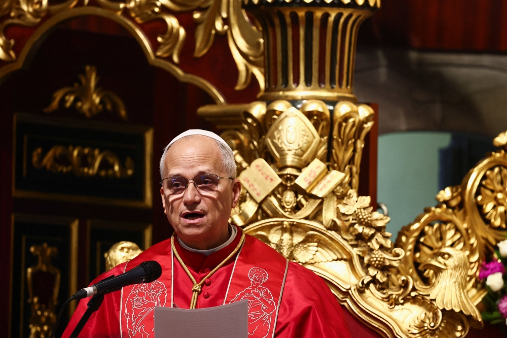 Pope Leo XIV takes part in a prayer visit to the Armenian Apostolic Cathedral, during his first apostolic journey, in Istanbul, Turkey, November 30, 2025. — Reuters pic