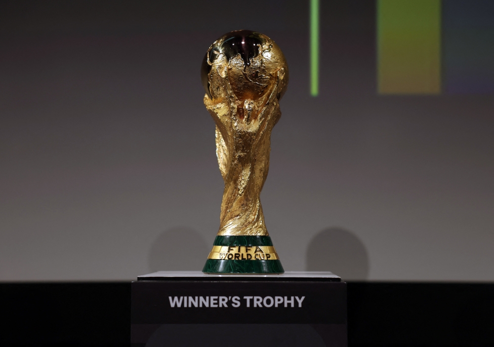 The Fifa World Cup trophy, set to be contested by 48 teams across North America in 2026, with the US hosting for the first time in the expanded format. — Reuters pic