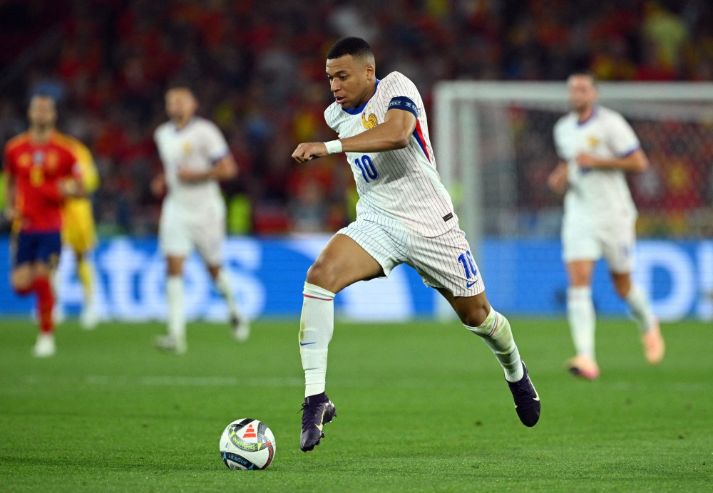 France’s Kylian Mbappé in action during a Nations League semi-final against Spain in Stuttgart, June 5, 2025. — Reuters pic