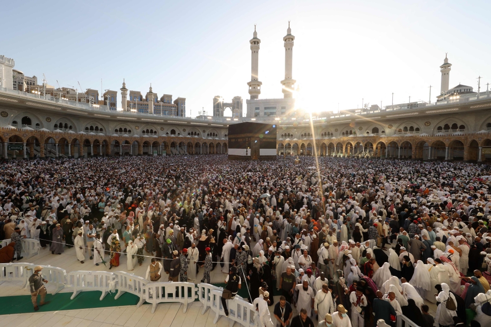 Muslims visit the Grand Mosque in the Saudi holy city of Mecca June 8, 2025, at the end of the annual Haj pilgrimage. — AFP pic