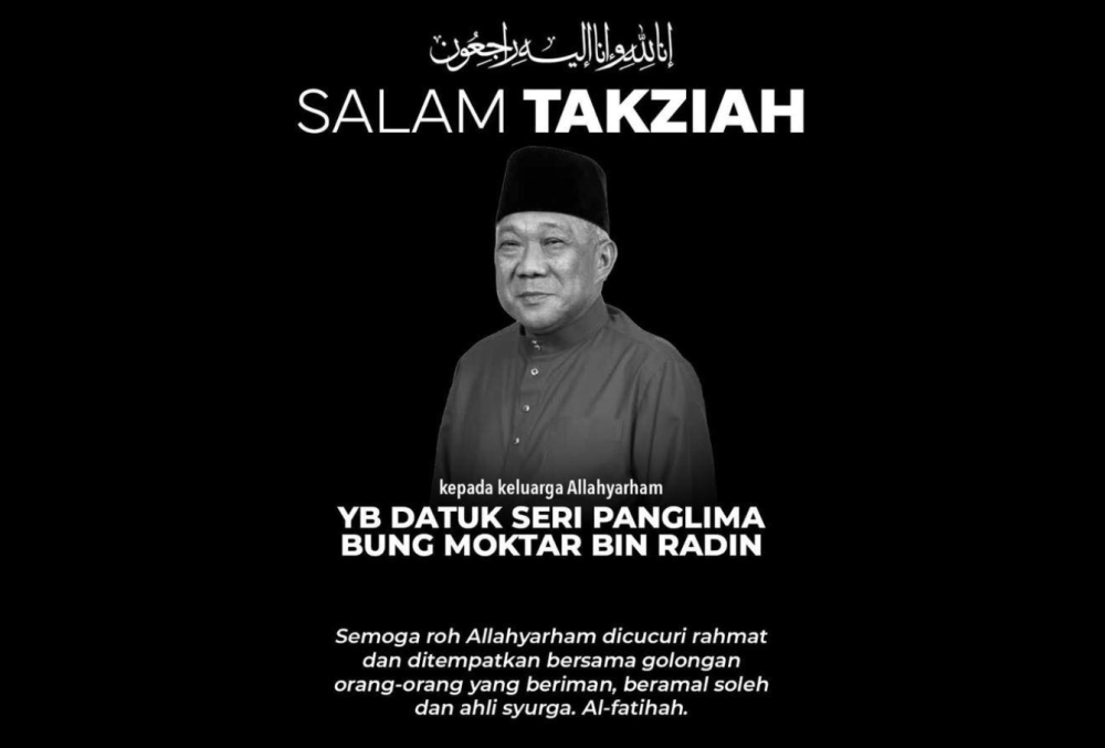 Kinabatangan MP Datuk Seri Bung Moktar Radin died at age 66 at a private hospital in Kota Kinabalu, Sabah at 1.46am December 5, 2025. — Picture from Facebook/Zahid Hamidi