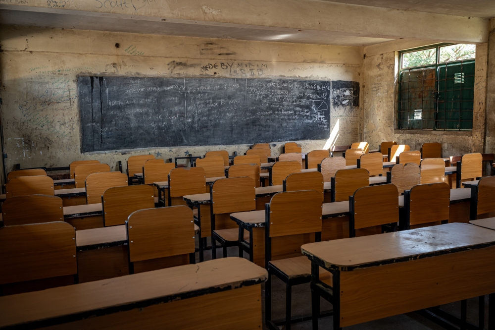 A general view of an empty classroom at the Government Girls Day Secondary School in Minna on December 1, 2025. The school remains closed after authorities ordered the shutdown of schools across northern Nigeria in response to escalating insecurity. — AFP pic