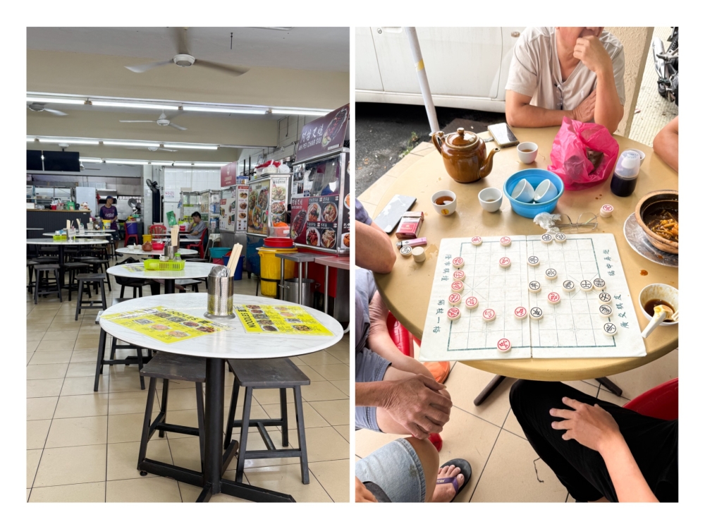 At night, the coffee shop space is taken over by Ang Kee (left) and you may see a group of regulars playing Chinese chess theret (right). — Pictures by Lee Khang Yi