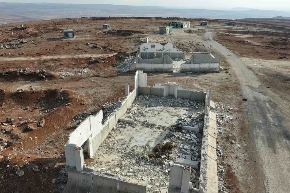 This aerial picture shows an abandoned military base, once considered to be the largest Iranian military base in Syria, on the southern outskirts of Aleppo, in the Jabal Azzan area on December 4, 2025. — AFP pic 