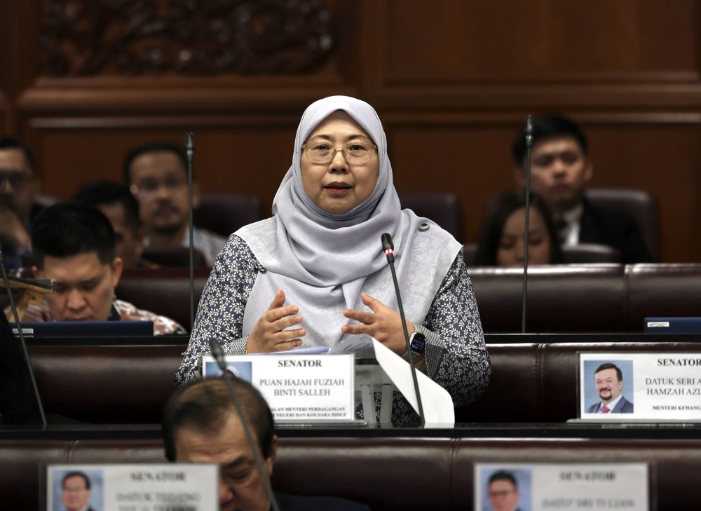 Deputy ministers Datuk Fuziah Salleh (pictured) and K. Saraswathy were sworn in as senators for a second term today enabling them to continue their Cabinet roles until December 2028. — Bernama pic