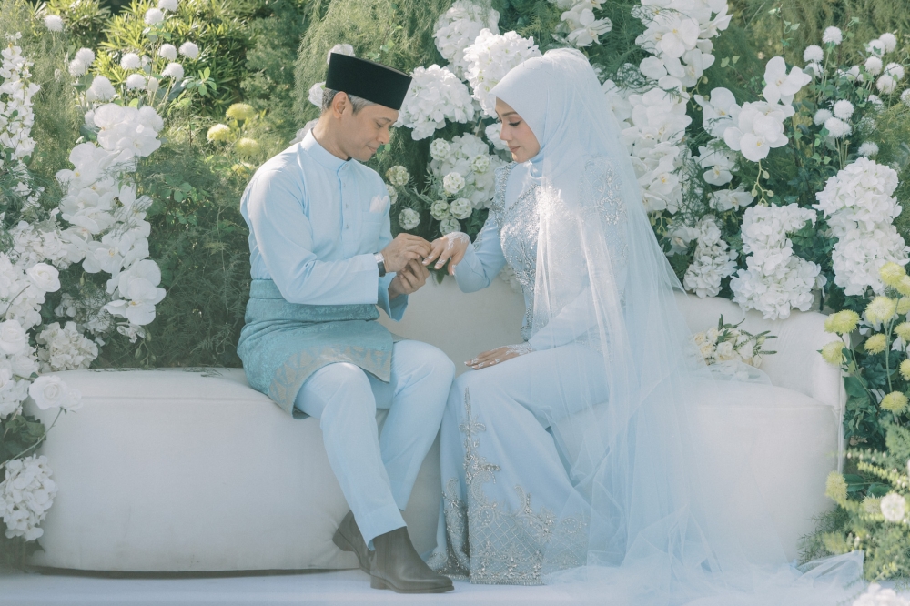 Malaysian singer and actress Erra Fazira is seen on her wedding day in Subang December 12, 2025. — Picture by Firdaus Latif